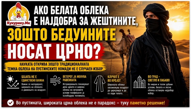 Ако белата облека е најдобра за жештините, зошто бедуините носат црно-001
