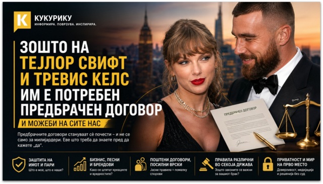 Зошто Тејлор Свифт и Тревис Келс речиси сигурно ќе потпишат предбрачен договор