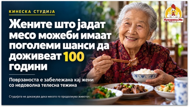 Жените што јадат месо можеби имаат поголеми шанси да доживеат 100 години